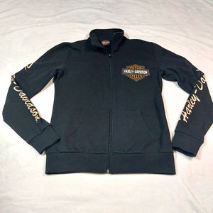 Harley-Davidson Black and Gold Zip-Up Hoodie